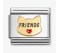 Nomination Gold 'Friends' Red Heart Cat Charm