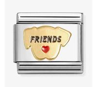 Nomination Gold 'Friends' Red Heart Dog Charm