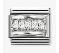 Nomination Silver White CZ Track Charm