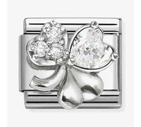 Nomination Silver White CZ Clover Charm