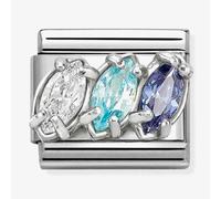 Nomination White Blue Trilogy Marquis Charm