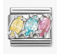 Nomination Classic Trilogy Yellow Blue Pink Cubic Zirconia Charm 330329/20