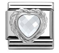 Nomination Clear Crystal Heart Charm