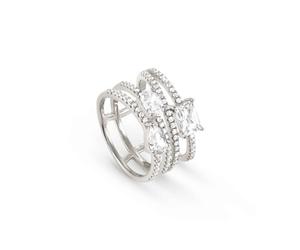 Nomination Colour Wave Silver Crystal Ring Size 54