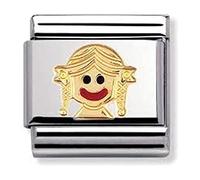 Nomination Composable Classic Fun Girl Stainless Steel, Enamel and 18K Gold