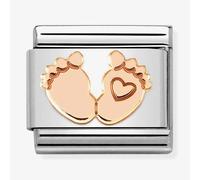 Nomination Baby Feet with Heart Rose Gold Charm