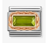 Nomination Composable Rose Gold Rope Green Cubic Zirconia Charm 430604/033