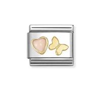 Nomination Coral Pink Heart Butterfly Charm