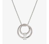 Nomination Cosmic Love White Rhodium Cubic Zirconia Large Double Circle Pendant Necklace 241708/053