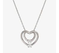 Nomination Cosmic Love White Rhodium Cubic Zirconia Large Double Heart Pendant Necklace 241708/004