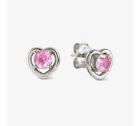 Nomination CosmicLove Silver Pink Cubic Zirconia Heart Stud Earrings 241711/002
