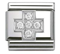 Nomination CLASSIC Silvershine White Cubic Zirconia Cross Charm 330304/03