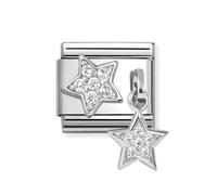 Nomination CZ Star with Hanging CZ Star Silver Shine Charm