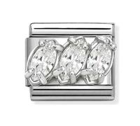 Nomination Silver White CZ Trilogy Charm
