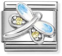 Nomination CLASSIC Silvershine Yellow Cubic Zirconia Blue Dragonfly Charm 330321/10