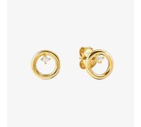 Nomination Gold Dream Beats Circle White CZ Earrings