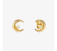 Nomination Gold Dream Beats Moon White CZ Earrings