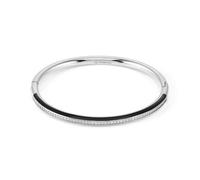 Nomination Drusilla CZ & Black Enamel Stainless Steel Bangle 6.3 x 5.5cm