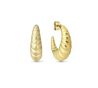 Nomination Ecclettica Croissant Textured Gold Tone Hoop Earrings 25mm