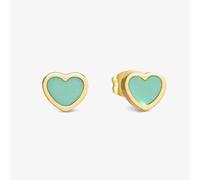 Nomination Emosfere Gold Tone Mint Enamel Heart Stud Earrings 134218/002