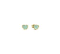 Nomination Emosfere Gold Green Heart Stainless Steel Stud Earrings