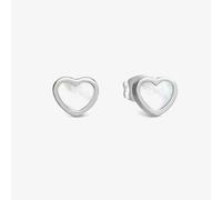 Nomination Emosfere Mother of Pearl Enamel Heart Stud Earrings 0.7 x 0.6cm