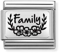 Nomination CLASSIC Composable Plates Family with Flowers Charm 330111/33