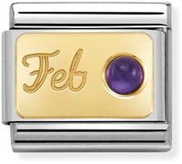 Nomination February Amethyst Yellow Gold Charm