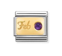 Nomination February Amethyst Yellow Gold Charm