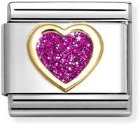 Nomination CLASSIC Pink Glitter Heart Charm 030220/09
