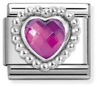 Nomination CLASSIC Fuschia Faceted Heart Charm 330605/030