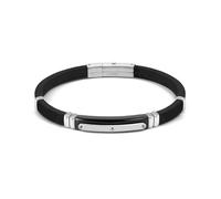 Nomination Gents City Black 3 CZ Black Rubber & Stainless Steel Bracelet 3.5 x 0.7cm, 19-21cm