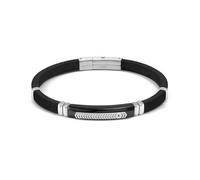 Nomination Gents City Black CZ Black Rubber & Stainless Steel Bracelet 3.5 x 0.7cm, 19-21cm