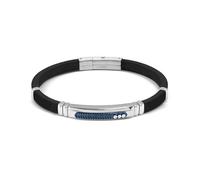 Nomination Gents City Blue PVD Black Rubber & Stainless Steel Bracelet 3.5 x 0.7cm, 19-21cm