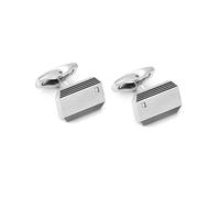 Nomination Gents Strong Diamond Black PVD Geometric White Diamond Rectangular Cufflinks 1.2 x 1.8cm