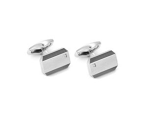Nomination Gents Strong Diamond Black PVD Geometric White Diamond Rectangular Cufflinks 1.2 x 1.8cm
