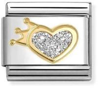 Nomination Glitter Gold Heart Charm