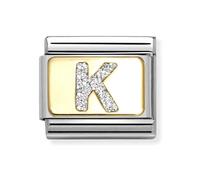 Nomination Glitter K Initial Yellow Gold Charm