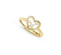 Nomination Gold Dreams Beats White CZ Heart Ring - Adjustable