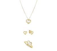Nomination Gold Dreams Beats White CZ Heart Set - Gold