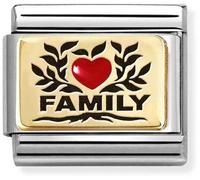 Nomination Gold Family Red Heart Charm