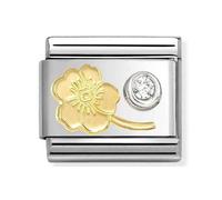 Nomination Gold Flower with CZ Gold & Silver Charm