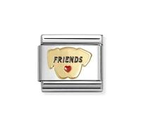 Nomination Gold 'Friends' Red Heart Dog Charm