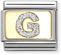 Nomination CLASSIC Silver Glitter Letter G Charm 030291/07