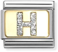 Nomination CLASSIC Silver Glitter Letter H Charm 030291/08