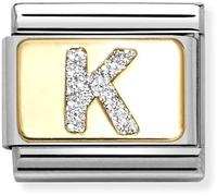 Nomination Gold Glitter K Charm
