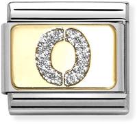 Nomination Glitter O Initial Yellow Gold Charm
