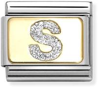 Nomination CLASSIC Silver Glitter Letter S Charm 030291/19