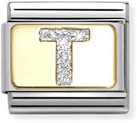 Nomination CLASSIC Silver Glitter Letter T Charm 030291/20