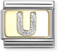 Nomination CLASSIC Silver Glitter Letter U Charm 030291/21